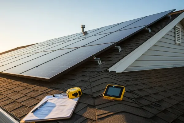 Solar panels installed on residential roof