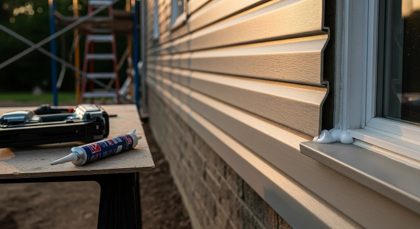 A two-story residential home with freshly installed exterior siding, showing clean panel alignment and sealed trim edges. The home exterior reflects a completed professional siding installation typical of Nespola Solar Solutions projects across the U.S.